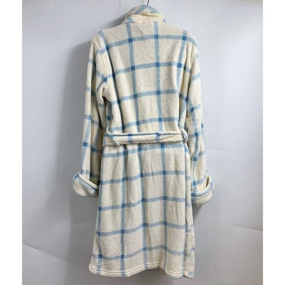 Ralph‎ Lauren Men's Plush Plaid Mid Length Front Tie Bathrobe Size S - Picture 2 of 14